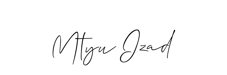 Design your own signature with our free online signature maker. With this signature software, you can create a handwritten (Allison_Script) signature for name Mtyu Izad. Mtyu Izad signature style 2 images and pictures png