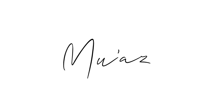 Also we have Mu’az name is the best signature style. Create professional handwritten signature collection using Allison_Script autograph style. Mu’az signature style 2 images and pictures png