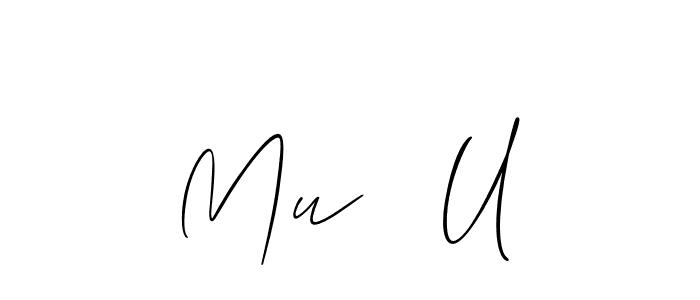 Use a signature maker to create a handwritten signature online. With this signature software, you can design (Allison_Script) your own signature for name Mu س U. Mu س U signature style 2 images and pictures png