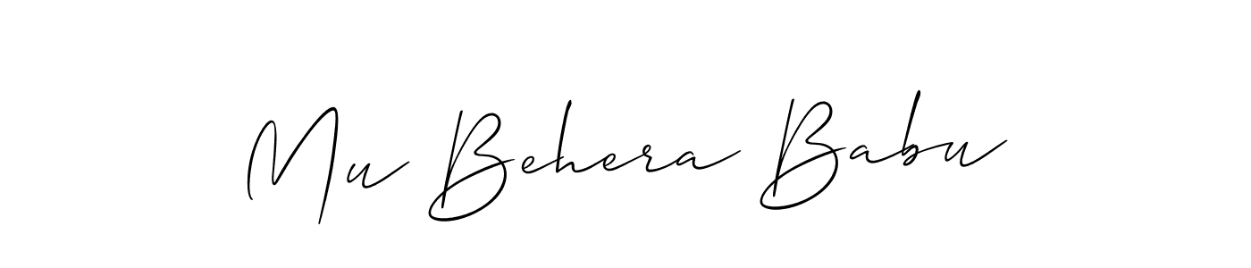 How to make Mu Behera Babu name signature. Use Allison_Script style for creating short signs online. This is the latest handwritten sign. Mu Behera Babu signature style 2 images and pictures png