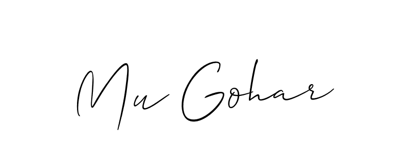 It looks lik you need a new signature style for name Mu Gohar. Design unique handwritten (Allison_Script) signature with our free signature maker in just a few clicks. Mu Gohar signature style 2 images and pictures png