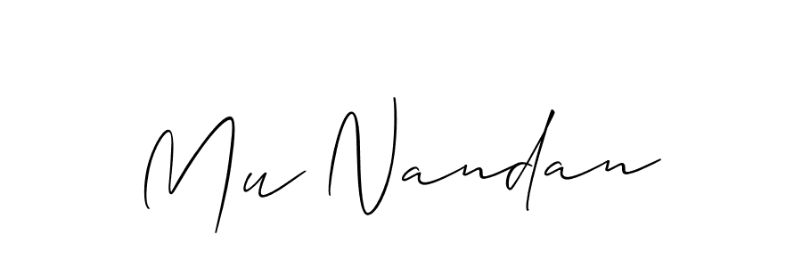 How to Draw Mu Nandan signature style? Allison_Script is a latest design signature styles for name Mu Nandan. Mu Nandan signature style 2 images and pictures png