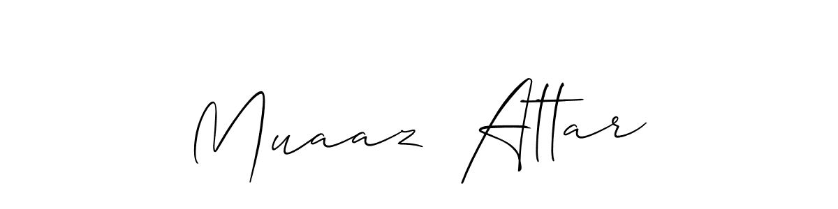 Also we have Muaaz  Attar name is the best signature style. Create professional handwritten signature collection using Allison_Script autograph style. Muaaz  Attar signature style 2 images and pictures png