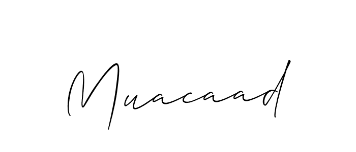 Use a signature maker to create a handwritten signature online. With this signature software, you can design (Allison_Script) your own signature for name Muacaad. Muacaad signature style 2 images and pictures png