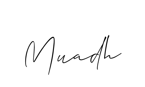 Also we have Muadh name is the best signature style. Create professional handwritten signature collection using Allison_Script autograph style. Muadh signature style 2 images and pictures png