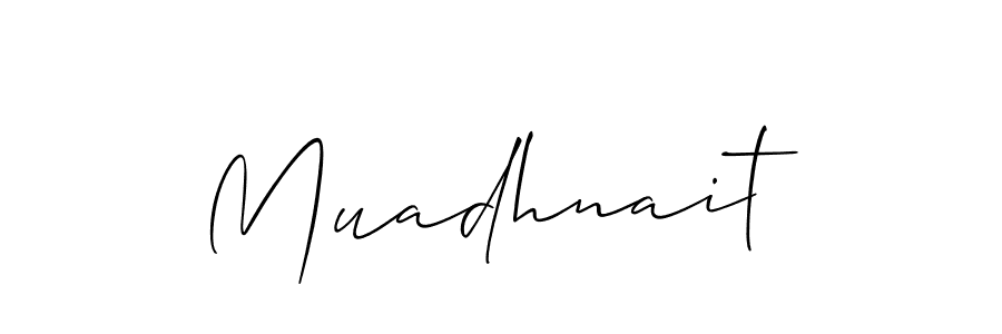 How to make Muadhnait name signature. Use Allison_Script style for creating short signs online. This is the latest handwritten sign. Muadhnait signature style 2 images and pictures png