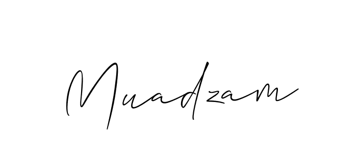 Create a beautiful signature design for name Muadzam. With this signature (Allison_Script) fonts, you can make a handwritten signature for free. Muadzam signature style 2 images and pictures png
