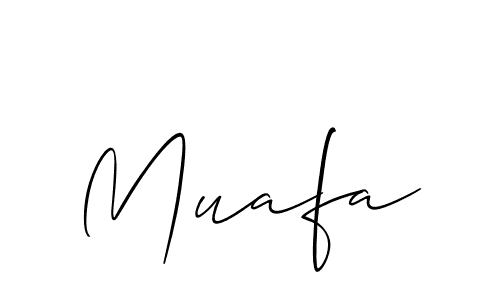 The best way (Allison_Script) to make a short signature is to pick only two or three words in your name. The name Muafa include a total of six letters. For converting this name. Muafa signature style 2 images and pictures png