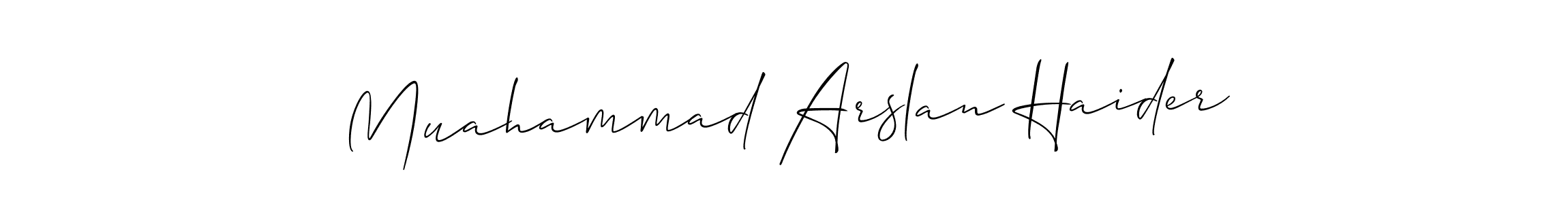 Similarly Allison_Script is the best handwritten signature design. Signature creator online .You can use it as an online autograph creator for name Muahammad Arslan Haider. Muahammad Arslan Haider signature style 2 images and pictures png