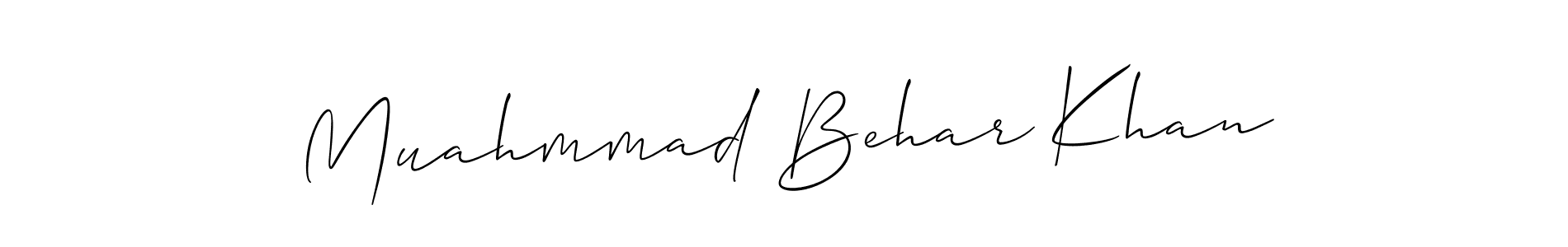 Muahmmad Behar Khan stylish signature style. Best Handwritten Sign (Allison_Script) for my name. Handwritten Signature Collection Ideas for my name Muahmmad Behar Khan. Muahmmad Behar Khan signature style 2 images and pictures png