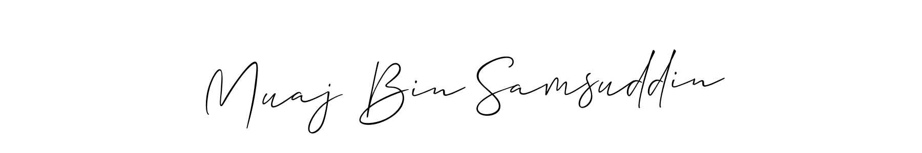 Muaj Bin Samsuddin stylish signature style. Best Handwritten Sign (Allison_Script) for my name. Handwritten Signature Collection Ideas for my name Muaj Bin Samsuddin. Muaj Bin Samsuddin signature style 2 images and pictures png