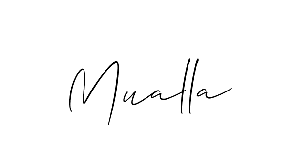 if you are searching for the best signature style for your name Mualla. so please give up your signature search. here we have designed multiple signature styles  using Allison_Script. Mualla signature style 2 images and pictures png