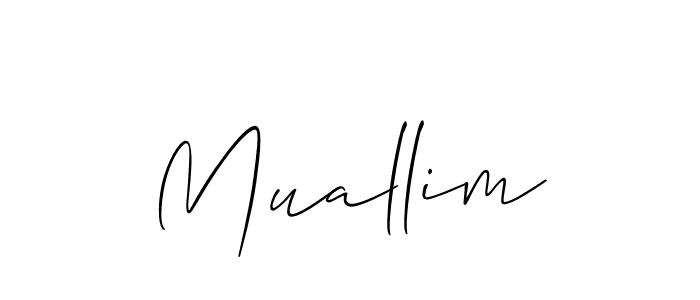 Design your own signature with our free online signature maker. With this signature software, you can create a handwritten (Allison_Script) signature for name Muallim. Muallim signature style 2 images and pictures png