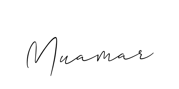 Create a beautiful signature design for name Muamar. With this signature (Allison_Script) fonts, you can make a handwritten signature for free. Muamar signature style 2 images and pictures png