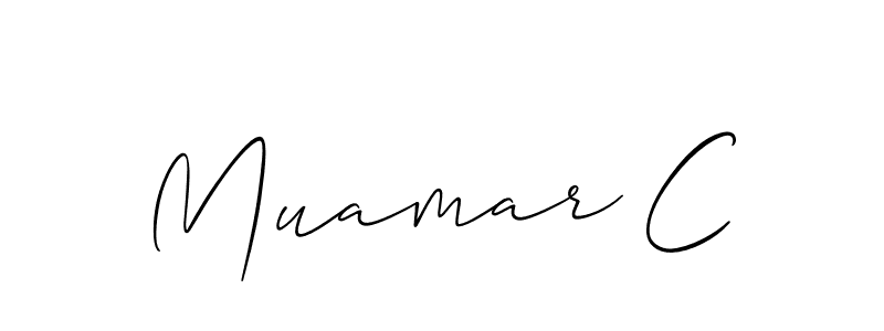 You should practise on your own different ways (Allison_Script) to write your name (Muamar C) in signature. don't let someone else do it for you. Muamar C signature style 2 images and pictures png