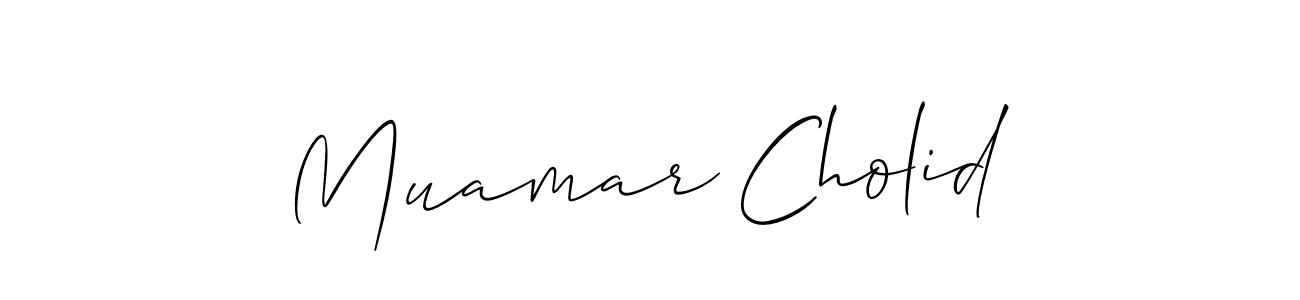 Also You can easily find your signature by using the search form. We will create Muamar Cholid name handwritten signature images for you free of cost using Allison_Script sign style. Muamar Cholid signature style 2 images and pictures png