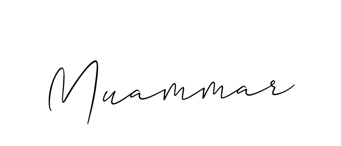 The best way (Allison_Script) to make a short signature is to pick only two or three words in your name. The name Muammar include a total of six letters. For converting this name. Muammar signature style 2 images and pictures png