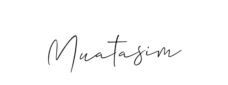 Use a signature maker to create a handwritten signature online. With this signature software, you can design (Allison_Script) your own signature for name Muatasim. Muatasim signature style 2 images and pictures png