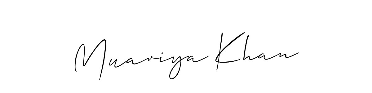 Design your own signature with our free online signature maker. With this signature software, you can create a handwritten (Allison_Script) signature for name Muaviya Khan. Muaviya Khan signature style 2 images and pictures png