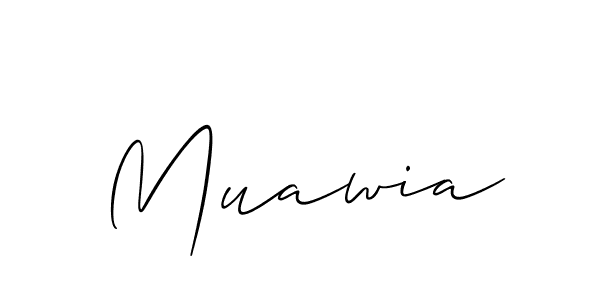 Use a signature maker to create a handwritten signature online. With this signature software, you can design (Allison_Script) your own signature for name Muawia. Muawia signature style 2 images and pictures png