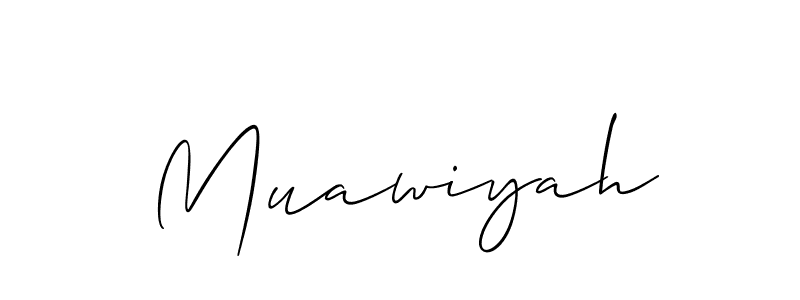 Muawiyah stylish signature style. Best Handwritten Sign (Allison_Script) for my name. Handwritten Signature Collection Ideas for my name Muawiyah. Muawiyah signature style 2 images and pictures png