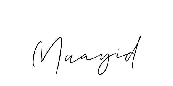 Also You can easily find your signature by using the search form. We will create Muayid name handwritten signature images for you free of cost using Allison_Script sign style. Muayid signature style 2 images and pictures png