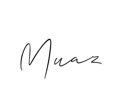 Use a signature maker to create a handwritten signature online. With this signature software, you can design (Allison_Script) your own signature for name Muaz. Muaz signature style 2 images and pictures png