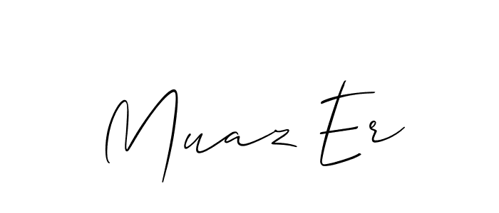 Also You can easily find your signature by using the search form. We will create Muaz Er name handwritten signature images for you free of cost using Allison_Script sign style. Muaz Er signature style 2 images and pictures png