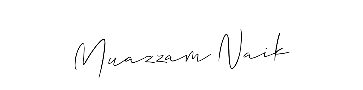 Make a beautiful signature design for name Muazzam Naik. With this signature (Allison_Script) style, you can create a handwritten signature for free. Muazzam Naik signature style 2 images and pictures png