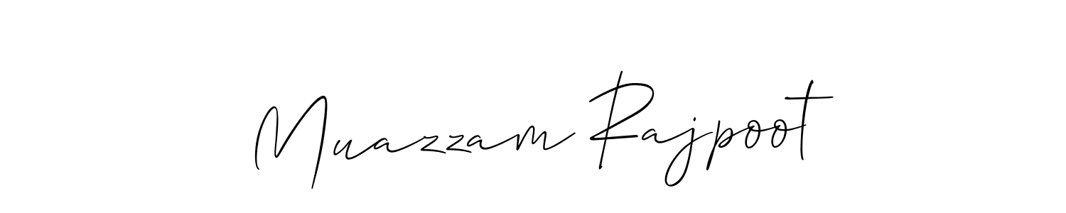 The best way (Allison_Script) to make a short signature is to pick only two or three words in your name. The name Muazzam Rajpoot include a total of six letters. For converting this name. Muazzam Rajpoot signature style 2 images and pictures png