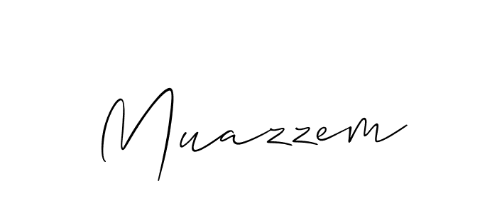 if you are searching for the best signature style for your name Muazzem. so please give up your signature search. here we have designed multiple signature styles  using Allison_Script. Muazzem signature style 2 images and pictures png