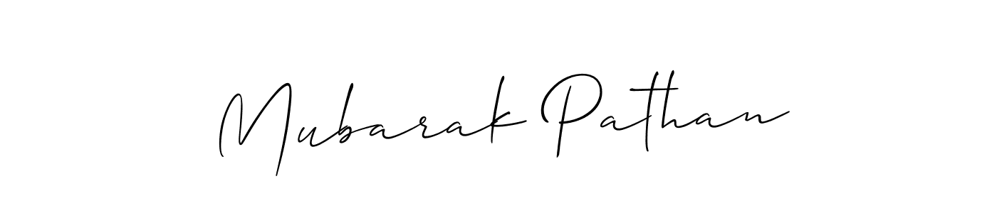 Create a beautiful signature design for name Mubarak Pathan. With this signature (Allison_Script) fonts, you can make a handwritten signature for free. Mubarak Pathan signature style 2 images and pictures png