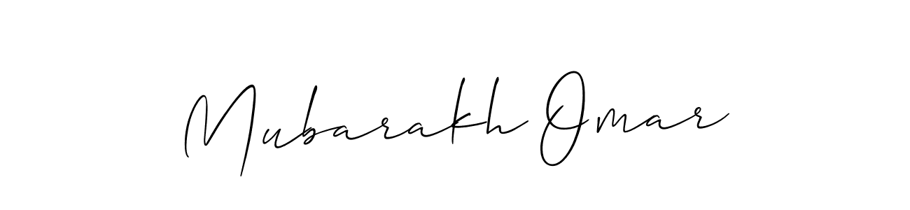 Use a signature maker to create a handwritten signature online. With this signature software, you can design (Allison_Script) your own signature for name Mubarakh Omar. Mubarakh Omar signature style 2 images and pictures png