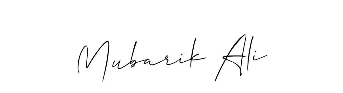 Also You can easily find your signature by using the search form. We will create Mubarik Ali name handwritten signature images for you free of cost using Allison_Script sign style. Mubarik Ali signature style 2 images and pictures png