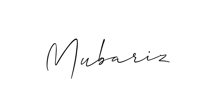 You should practise on your own different ways (Allison_Script) to write your name (Mubariz) in signature. don't let someone else do it for you. Mubariz signature style 2 images and pictures png