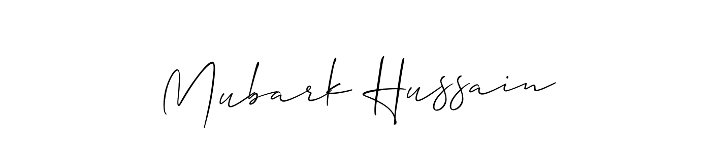 Create a beautiful signature design for name Mubark Hussain. With this signature (Allison_Script) fonts, you can make a handwritten signature for free. Mubark Hussain signature style 2 images and pictures png