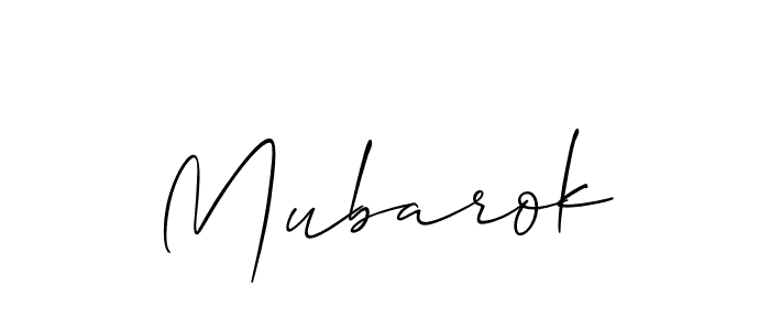 Design your own signature with our free online signature maker. With this signature software, you can create a handwritten (Allison_Script) signature for name Mubarok. Mubarok signature style 2 images and pictures png