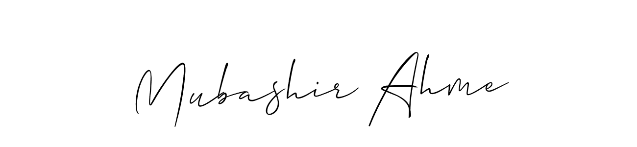Make a beautiful signature design for name Mubashir Ahme. With this signature (Allison_Script) style, you can create a handwritten signature for free. Mubashir Ahme signature style 2 images and pictures png