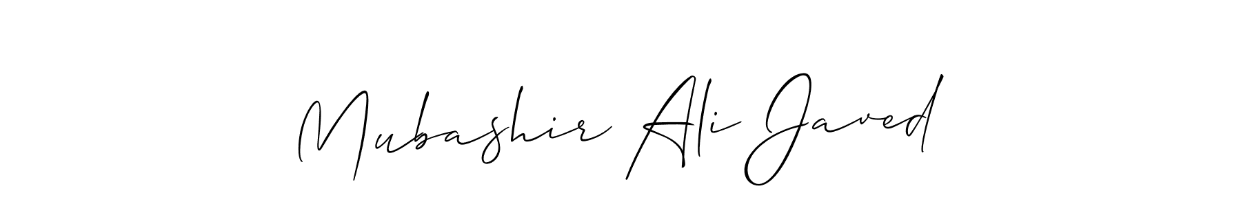 How to make Mubashir Ali Javed signature? Allison_Script is a professional autograph style. Create handwritten signature for Mubashir Ali Javed name. Mubashir Ali Javed signature style 2 images and pictures png