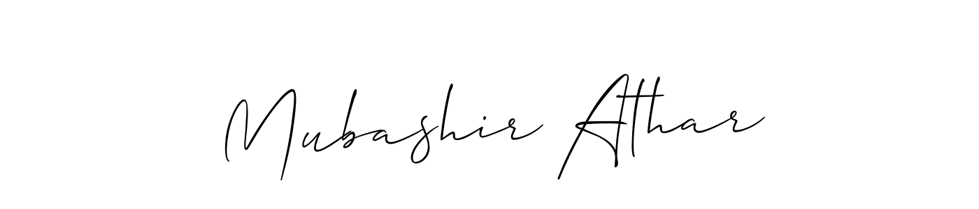 Also we have Mubashir Athar name is the best signature style. Create professional handwritten signature collection using Allison_Script autograph style. Mubashir Athar signature style 2 images and pictures png