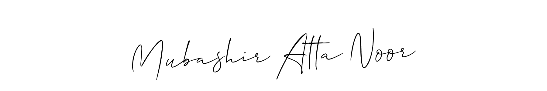 This is the best signature style for the Mubashir Atta Noor name. Also you like these signature font (Allison_Script). Mix name signature. Mubashir Atta Noor signature style 2 images and pictures png