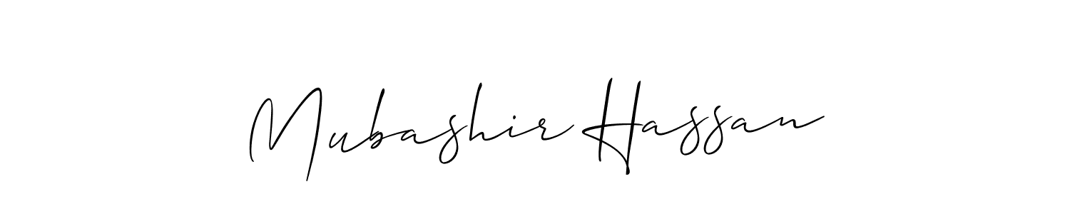 Use a signature maker to create a handwritten signature online. With this signature software, you can design (Allison_Script) your own signature for name Mubashir Hassan. Mubashir Hassan signature style 2 images and pictures png