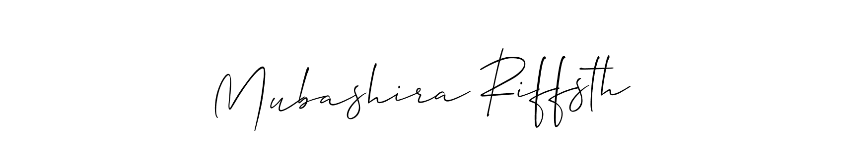 See photos of Mubashira Riffsth official signature by Spectra . Check more albums & portfolios. Read reviews & check more about Allison_Script font. Mubashira Riffsth signature style 2 images and pictures png