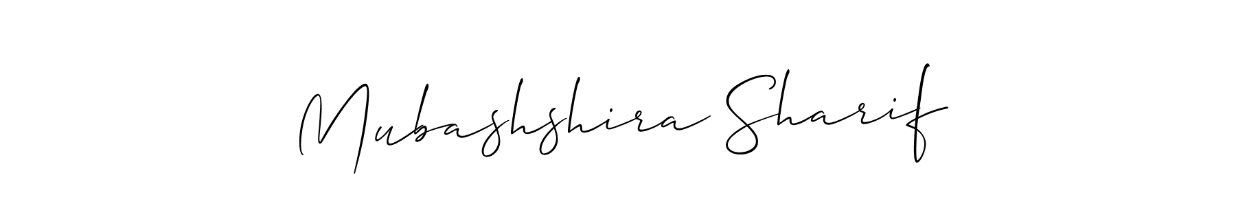 if you are searching for the best signature style for your name Mubashshira Sharif. so please give up your signature search. here we have designed multiple signature styles  using Allison_Script. Mubashshira Sharif signature style 2 images and pictures png