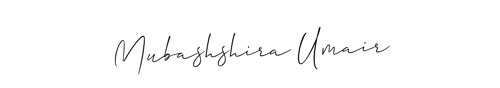 This is the best signature style for the Mubashshira Umair name. Also you like these signature font (Allison_Script). Mix name signature. Mubashshira Umair signature style 2 images and pictures png