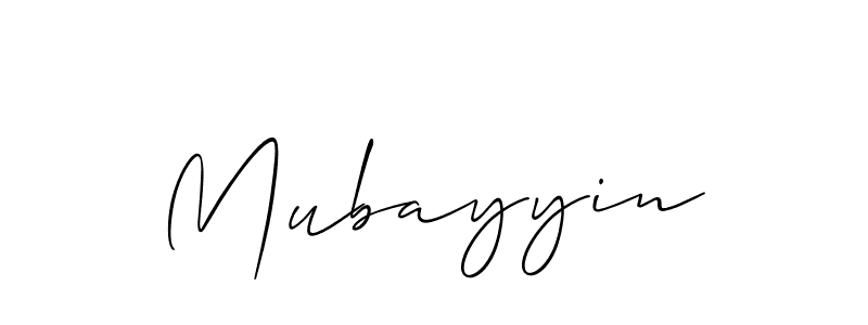 Similarly Allison_Script is the best handwritten signature design. Signature creator online .You can use it as an online autograph creator for name Mubayyin. Mubayyin signature style 2 images and pictures png