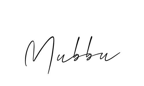 Use a signature maker to create a handwritten signature online. With this signature software, you can design (Allison_Script) your own signature for name Mubbu. Mubbu signature style 2 images and pictures png