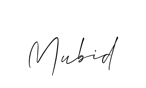 Allison_Script is a professional signature style that is perfect for those who want to add a touch of class to their signature. It is also a great choice for those who want to make their signature more unique. Get Mubid name to fancy signature for free. Mubid signature style 2 images and pictures png