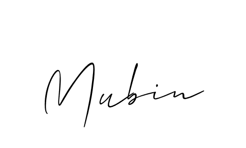 Create a beautiful signature design for name Mubin. With this signature (Allison_Script) fonts, you can make a handwritten signature for free. Mubin signature style 2 images and pictures png