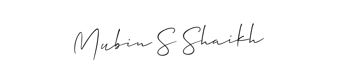 Also You can easily find your signature by using the search form. We will create Mubin S Shaikh name handwritten signature images for you free of cost using Allison_Script sign style. Mubin S Shaikh signature style 2 images and pictures png